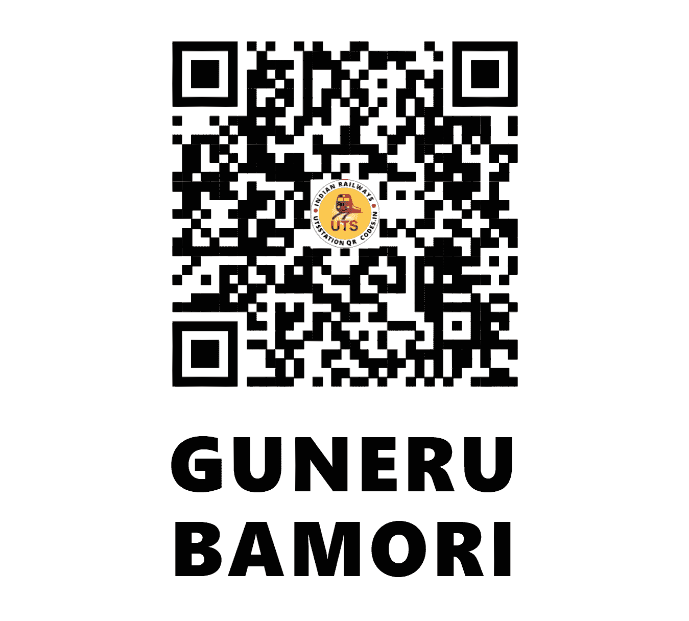 UTS QR Code for GUNERU BAMORI - GVB (WC - MADHYA PRADESH)
